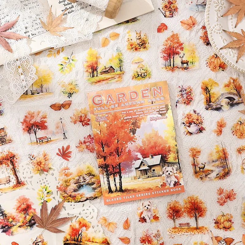 TIANZI 20/80pcs Die Cut Landscape Stickers Book for Scrapbooking Journaling DIY Crafts Planners Art Supplies Qme
