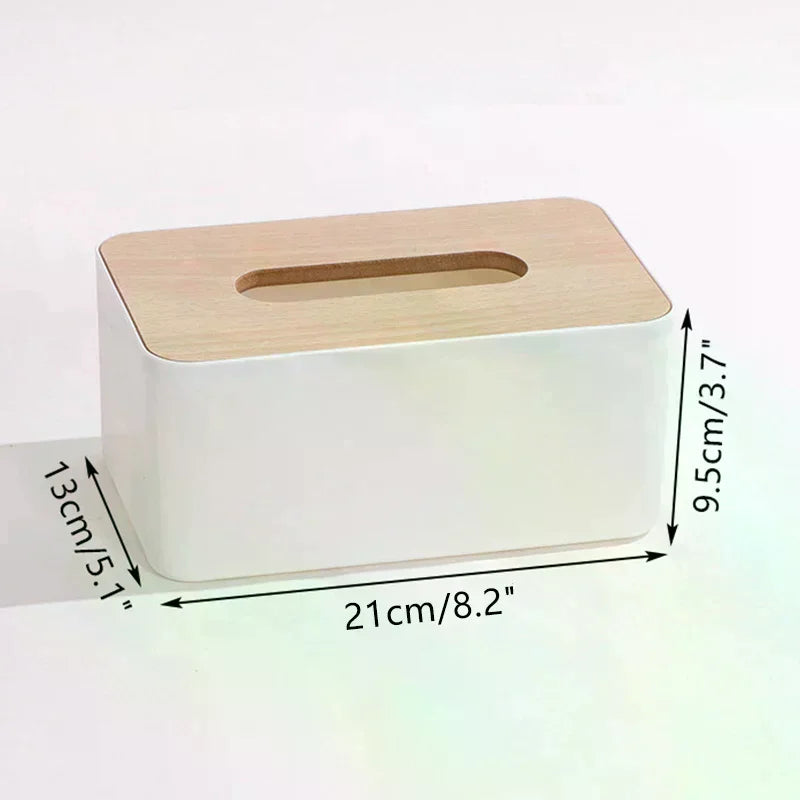 Luxurious Bamboo Rectangular Tissue Box Cover Waterproof Elegant Qme