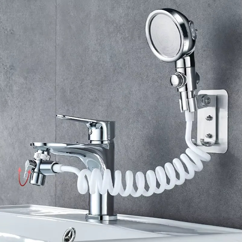 Shower Faucet External Washbasin Swimming Pool Shampoo Shower Extender Bathroom Hand Washing Shower Booster Nozzle Kit Qme