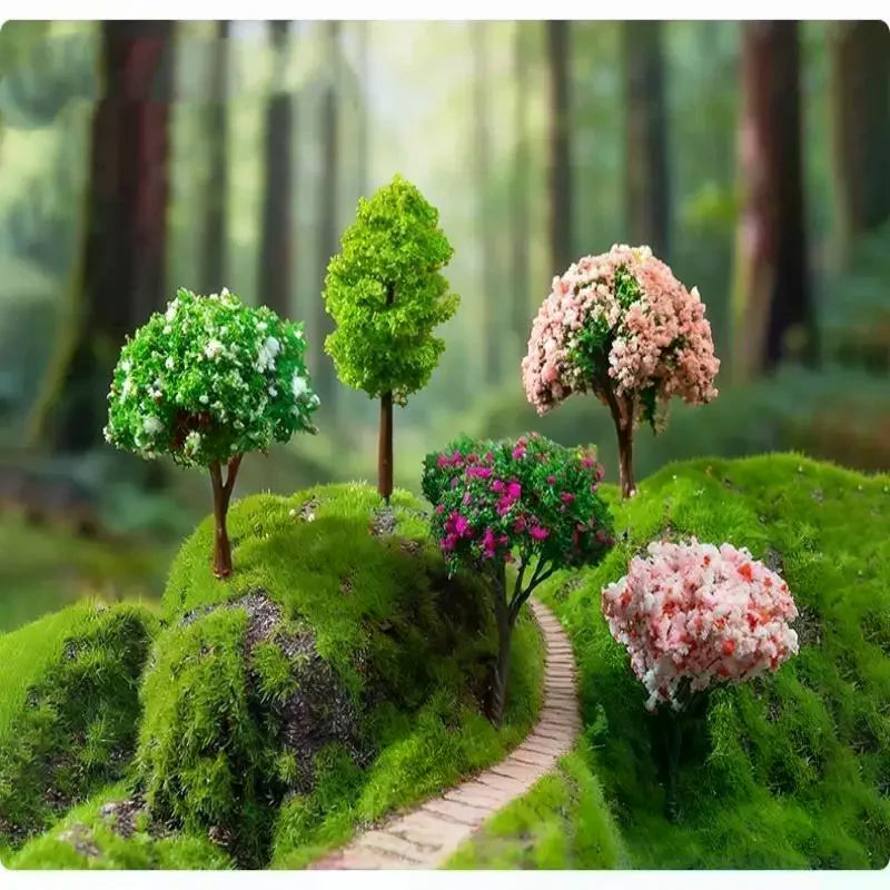 Mini Artificial Flower Trees With Vivid Colors And Realistic Look Perfect For Fairy Garden Micro Landscape DIY Decor Qme