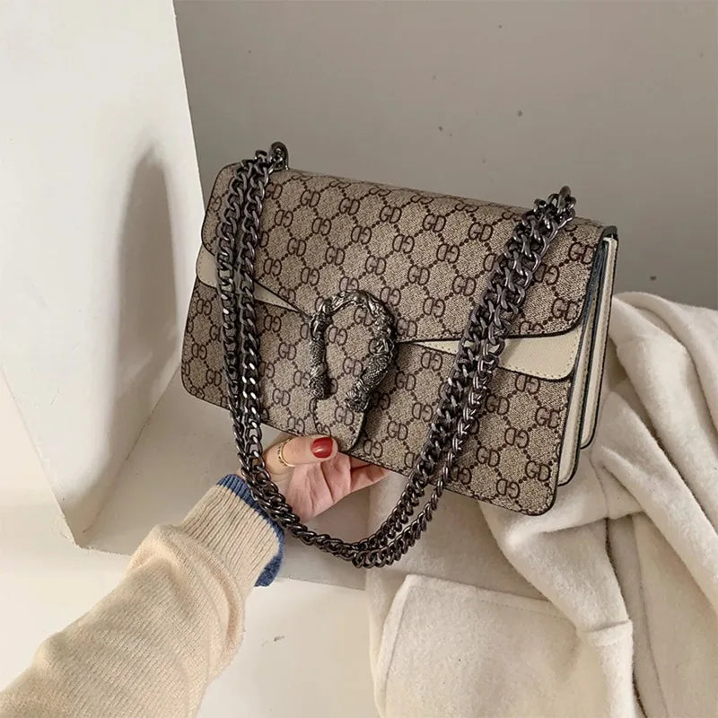 Advanced Wine God Bag Women Versatile Fashion Chain Single Shoulder Qme Khaki