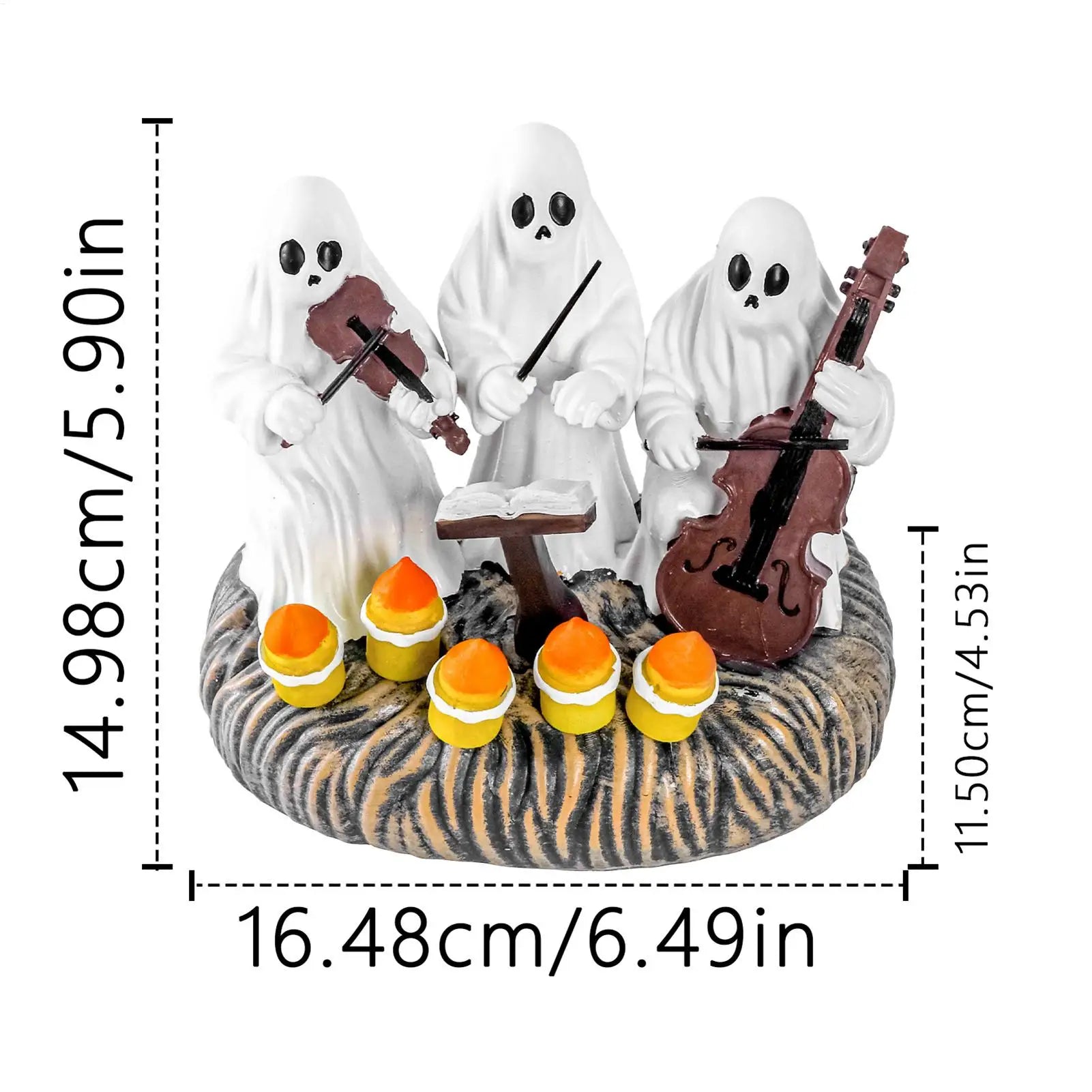 Halloween Ghost Statue Figurines Decor Festive Seasonal Spooky Desk Qme