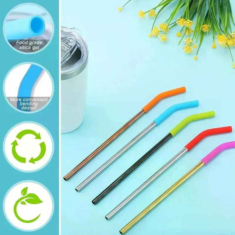 Soft Silicone Straw Covers Straws Tips Fit Wide Reusable Stainless Qme