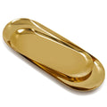 1pc Oval Stainless Steel Tray Storage Tea Fruit Cosmetics Jewelry Plate Gold 18cm 23cm Tableware Home Accessories Organization Qme 23cm