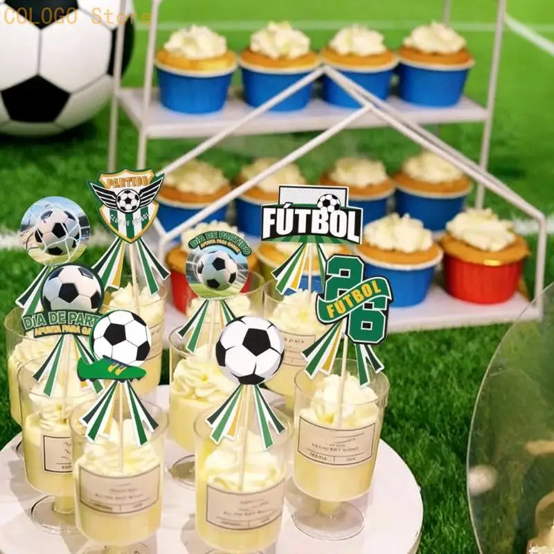 Soccer Theme Cake Toppers World Game Designs Cupcake Picks Decoration Qme
