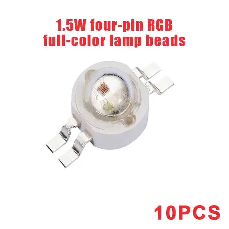 10Pcs High Power 0.5/1/1.5/3W Imitation Lumen LED Lamp Beads With High Brightness For DIY Lighting Flashlight Repairs Qme 1.5W RGB