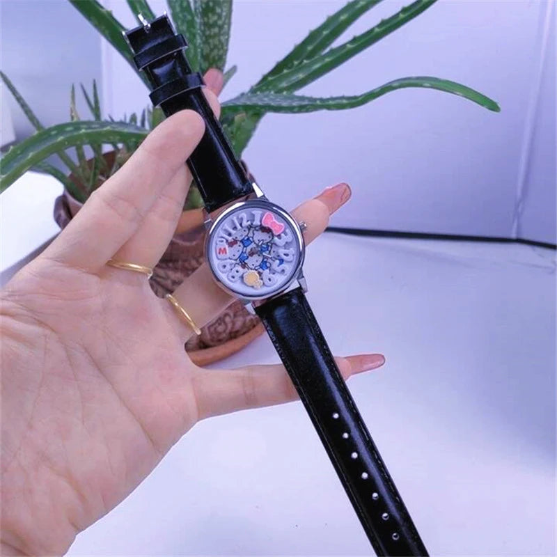 Hello Kitty Cartoon Watch Stylish Watches for Students Cute and Unique Birthday Gifts for Couples Qme