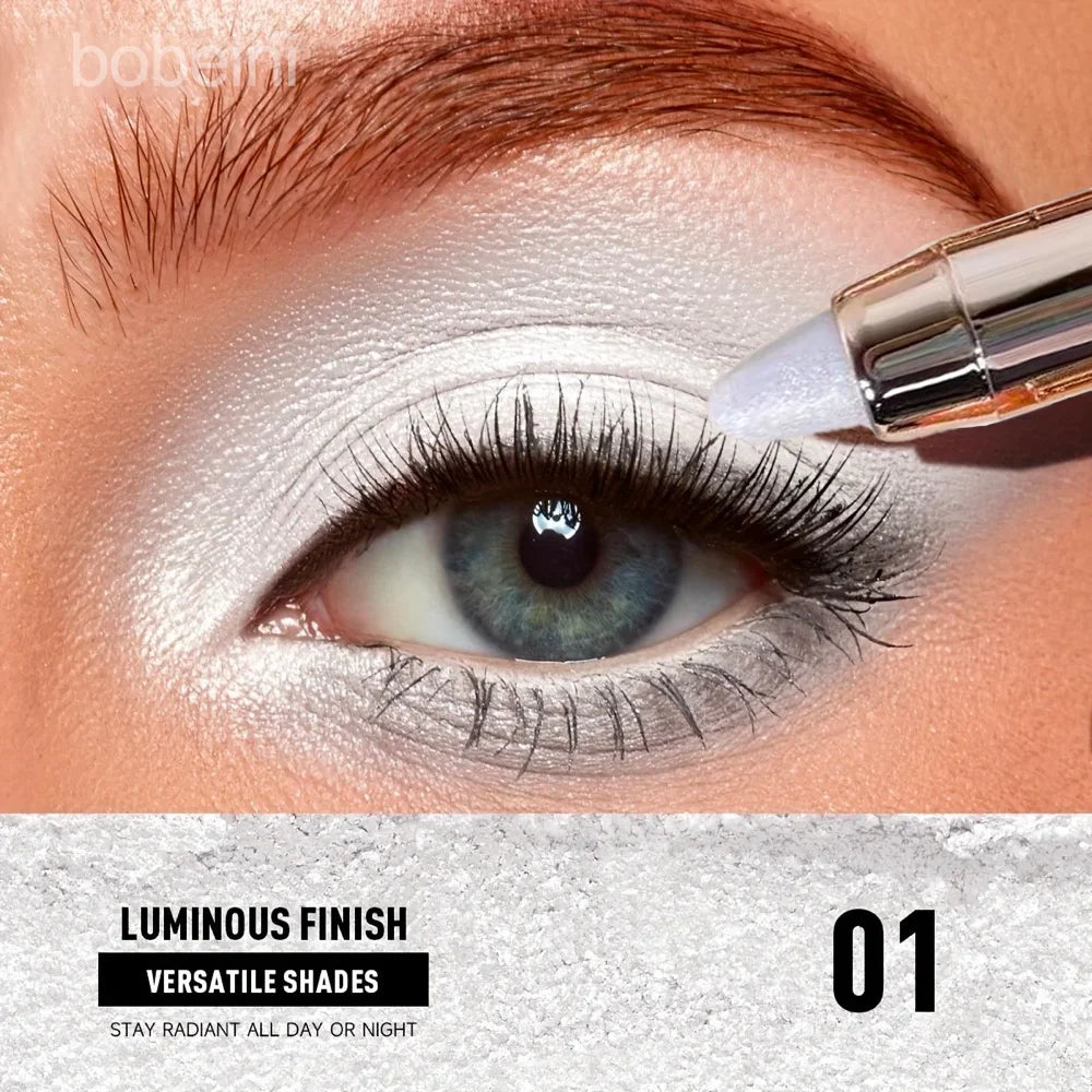 Double-ended Eyeshadow Stick Waterproof Pigment Matte Glitter Qme 01-white