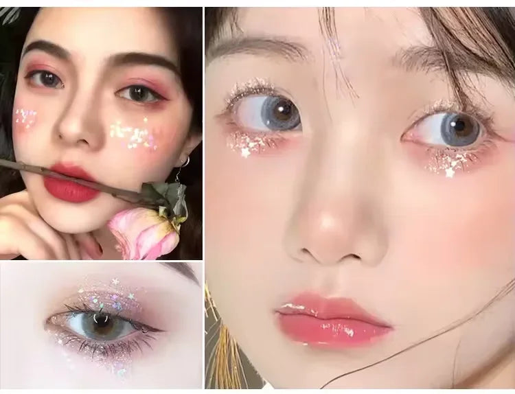 Mini 4 Eyeshadow Palette Pearl Glitter Elf Realm Pink Shimmer Sequin Qme