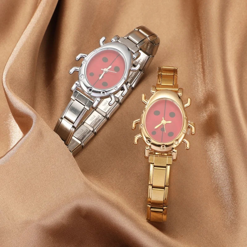 2025 New Wholesale Fashion Women's Watch Golden Luxury Trendy Small Dial Watch Suitable for Daily Clothing Matching or As a Gift Qme