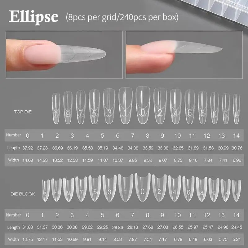 Coffin Nail Extension Forms Dual Mold Reusable DIY Acrylic Gel Qme w557