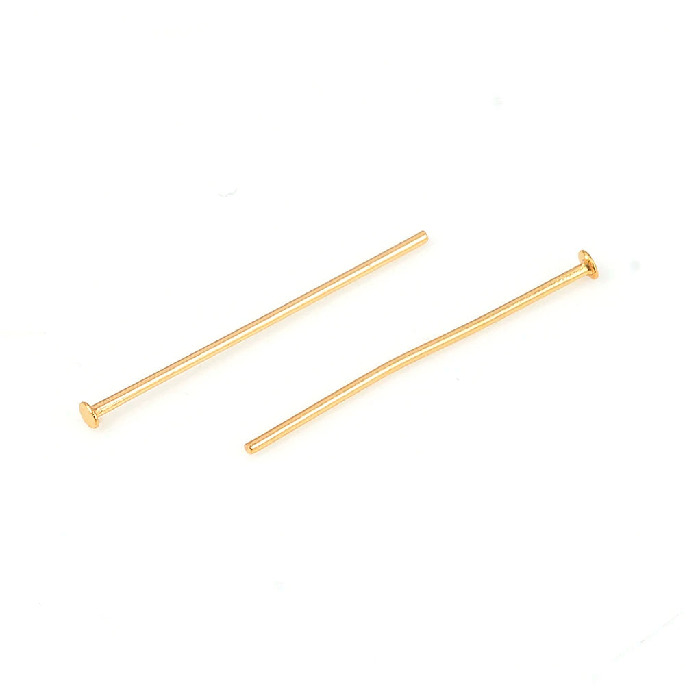 PandaHall 100pcs 304 Stainless Steel Flat Head Pins, 15.5/20/22/30/35/40/50mm x 0.6mm Assorted for Jewelry Making Qme
