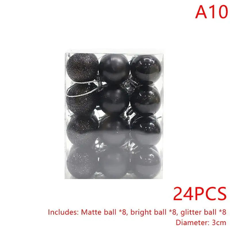 Round Christmas Ball Ornaments Hanging Xmas Tree Decor Balls Home Qme A10