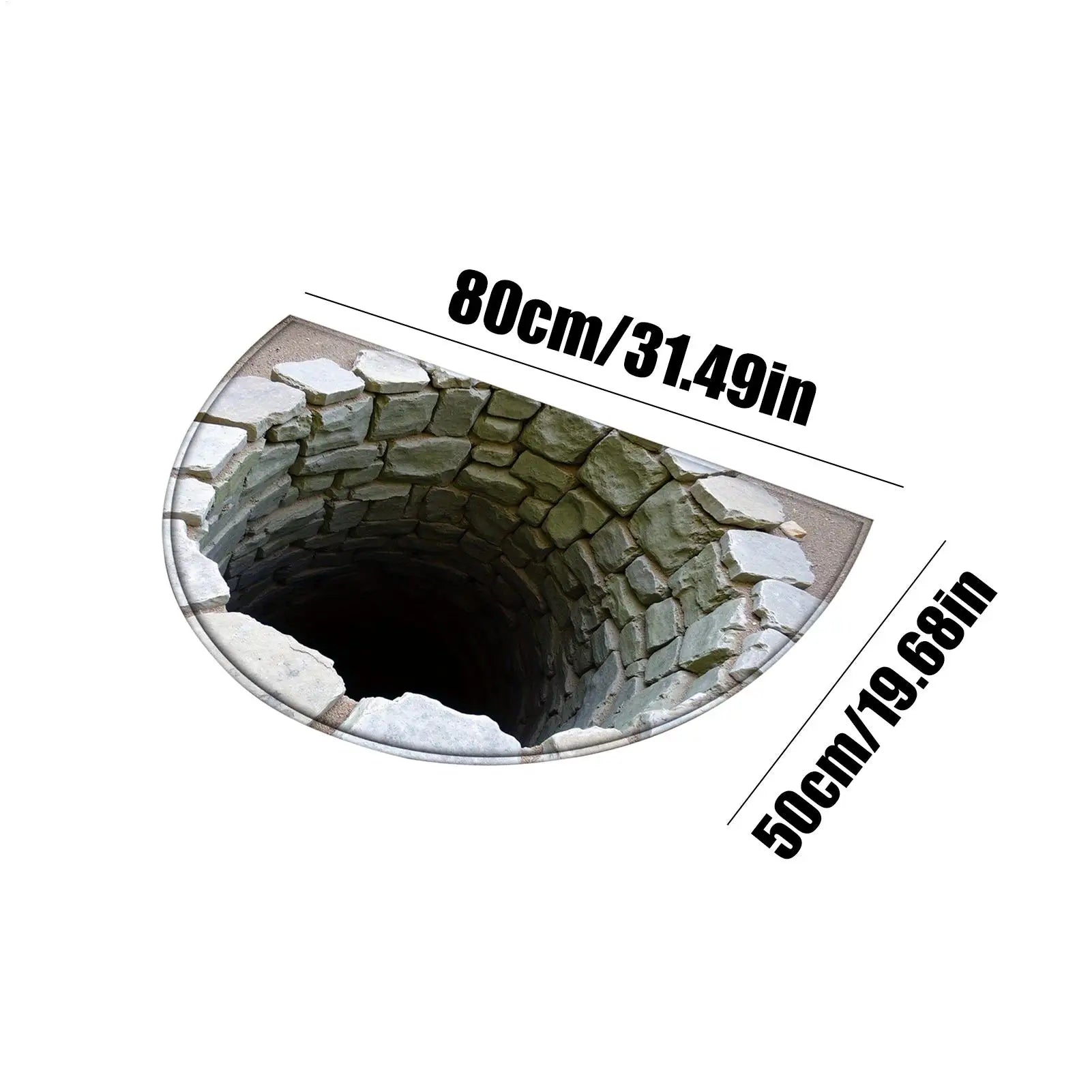 3D Optical Illusion Rug Semi-circular Entrance Doormat Entryway Qme