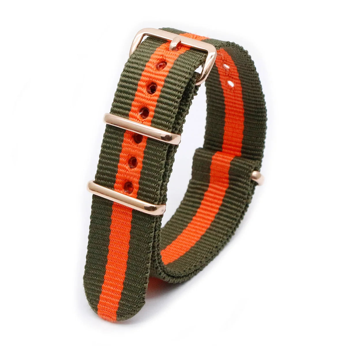 Luxury Nylon Watch Band Rose Gold Metal Buckle Durable Sweatproof