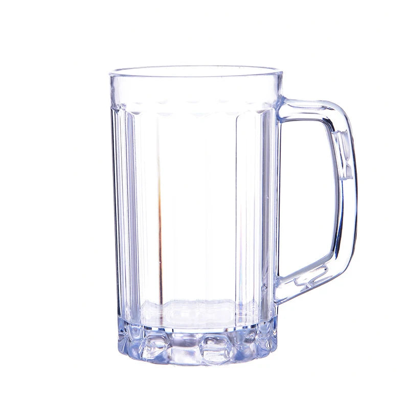 500ML Transparent Beer Mug Plastic Unbreakable Breakfast Milk Coffee Juice Water Cup Barware Drinkware for Home Party Bar KTV. Qme