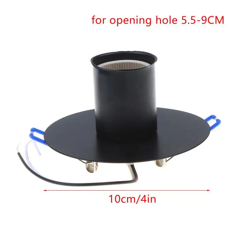 E27 Socket Ceramic Lamp Holder With Metal Cap Spring Bracket E27 Cassette Lamp Base Surface Mounted Embedded Spring Lamp Holder Qme BK2