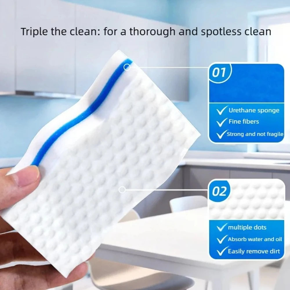 Multi-Purpose Kitchen Scouring Pad Reusable Washable Cleaning Sponge Perfect for Dish Washing & Streak-Free Glass Cleaning Qme