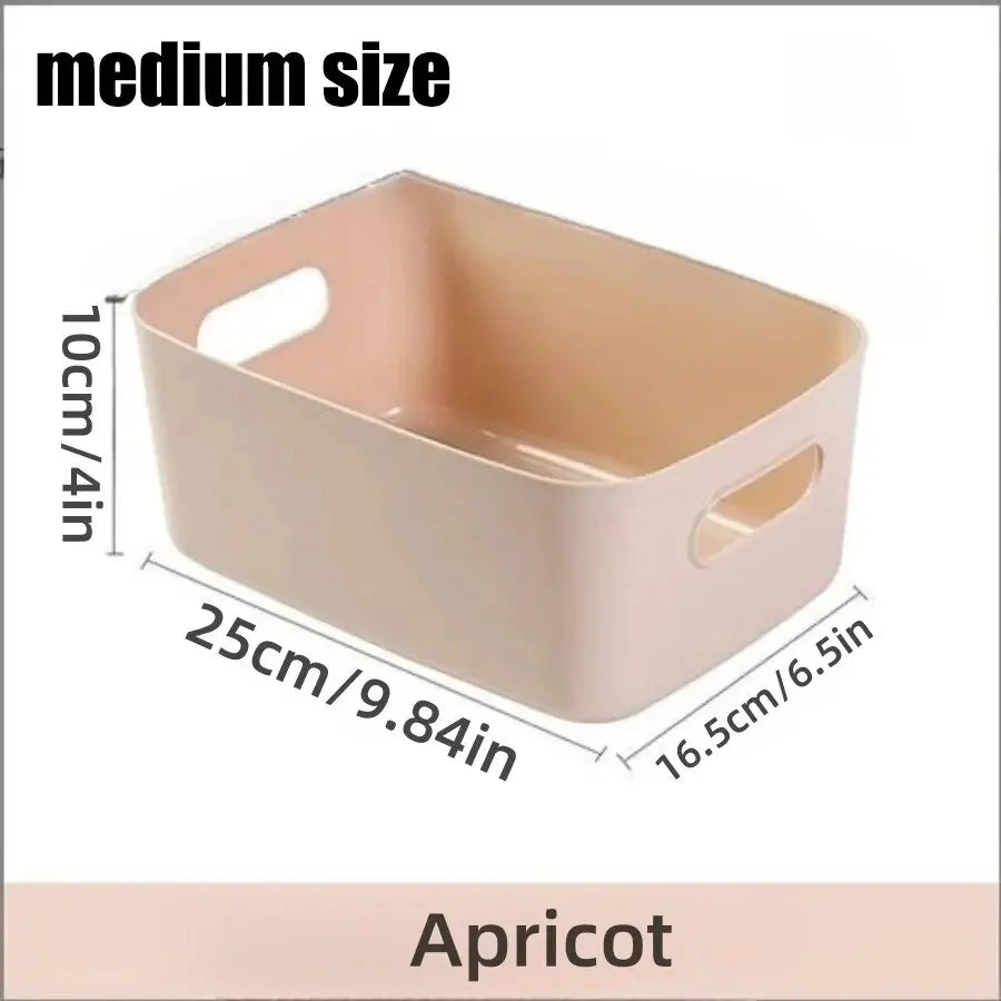 Storage Box Household Drawer Plastic Storage Desktop Storage Box Cosmetics Grocery Snack Storage Basket Kitchen Qme apricot medium1pcs
