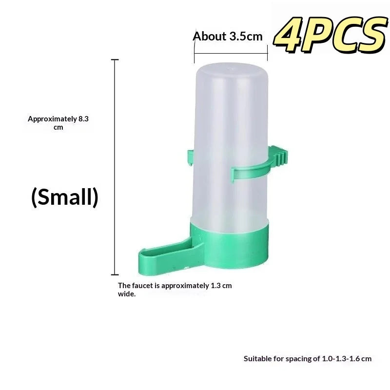 Bird Feeder Small Medium Large Pet Cage Accessories 2 4 8 Automatic Qme Green 4pcs