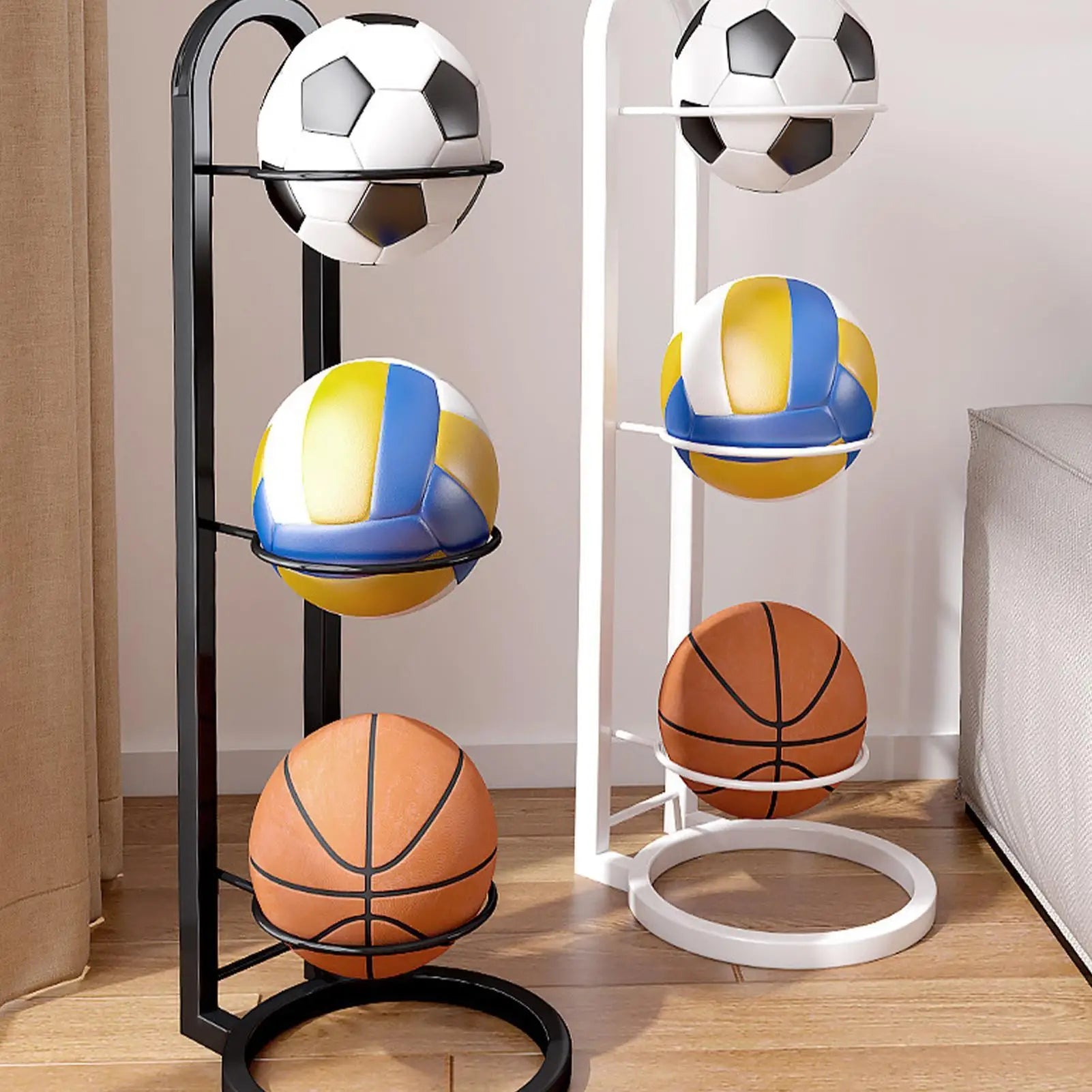 Basketball Rack Football Display Stand Multi-layer Ball Organizer Qme