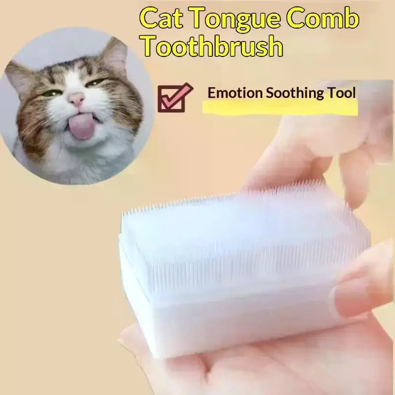 2/5/10Pcs Cat Dog Massage Brush Pet Hair Brush Multifunctional Dust Removal Sponge Cleaning Brush Simulated Cat Tongue Comb Qme