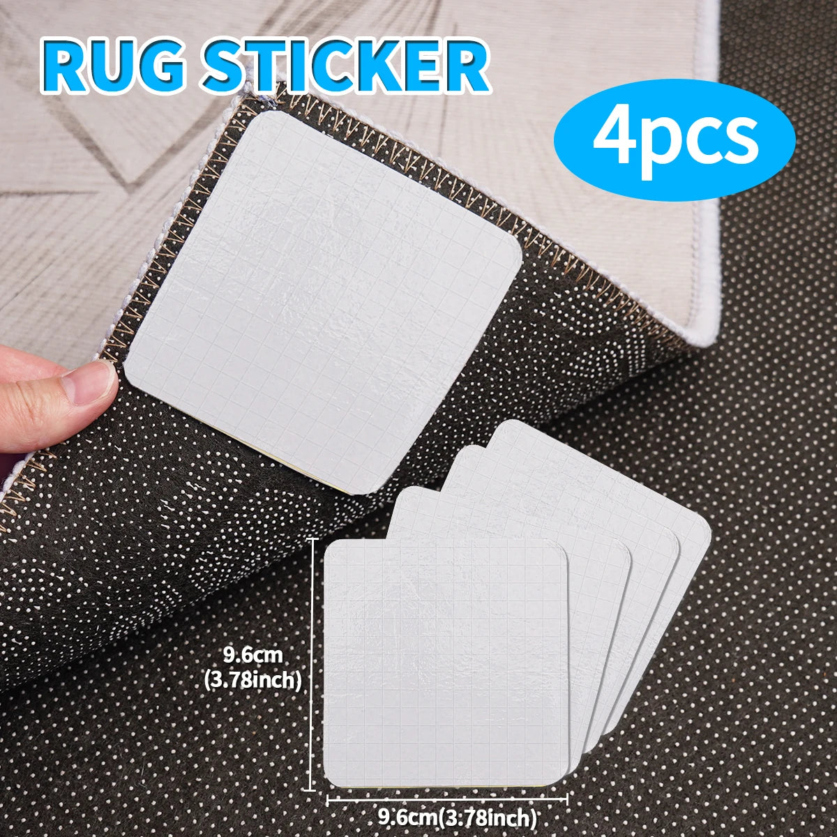 4/8Pcs Non-Slip Rug Gripper Tape Washable Carpet Pad for Hardwood Floors Reusable Fixed Sticker for Bathroom Qme 4pcs