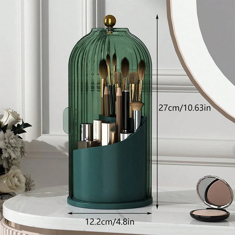 Lipstick Eyebrow Pencil Holder Eye Shadow Storage Box 360 Rotating Qme Green
