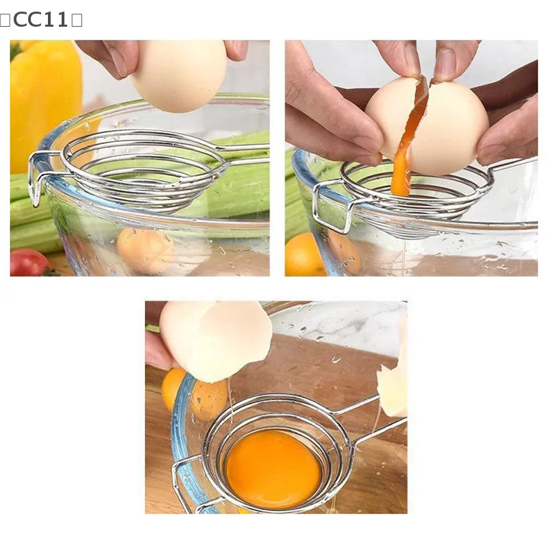 CC11Premium Stainless Steel Egg Yolk Separator Effortless White Qme