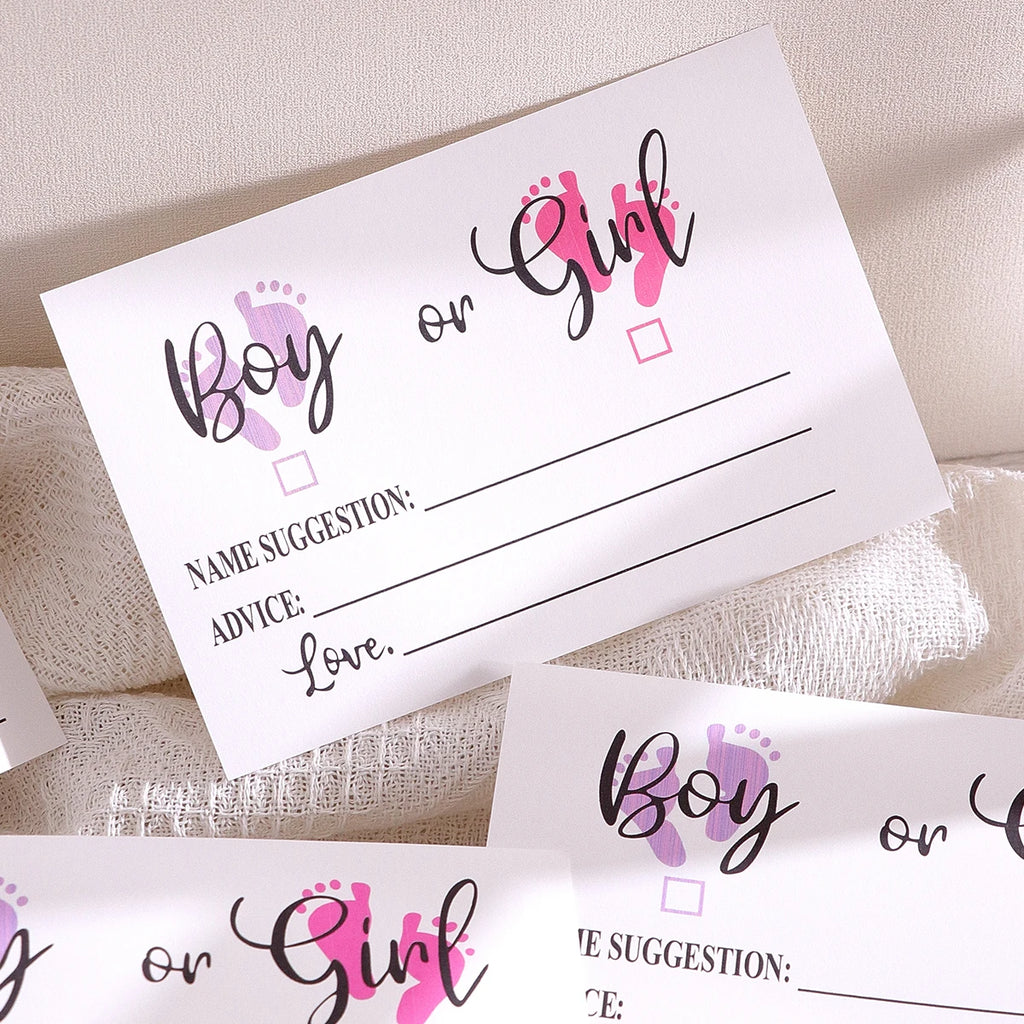 10 件 Gender Reveal Party Voting Cards, B Oy or g Irl Vote Gender Reveal Game Cards for Babyshower Party Supplies, Blue and Qme