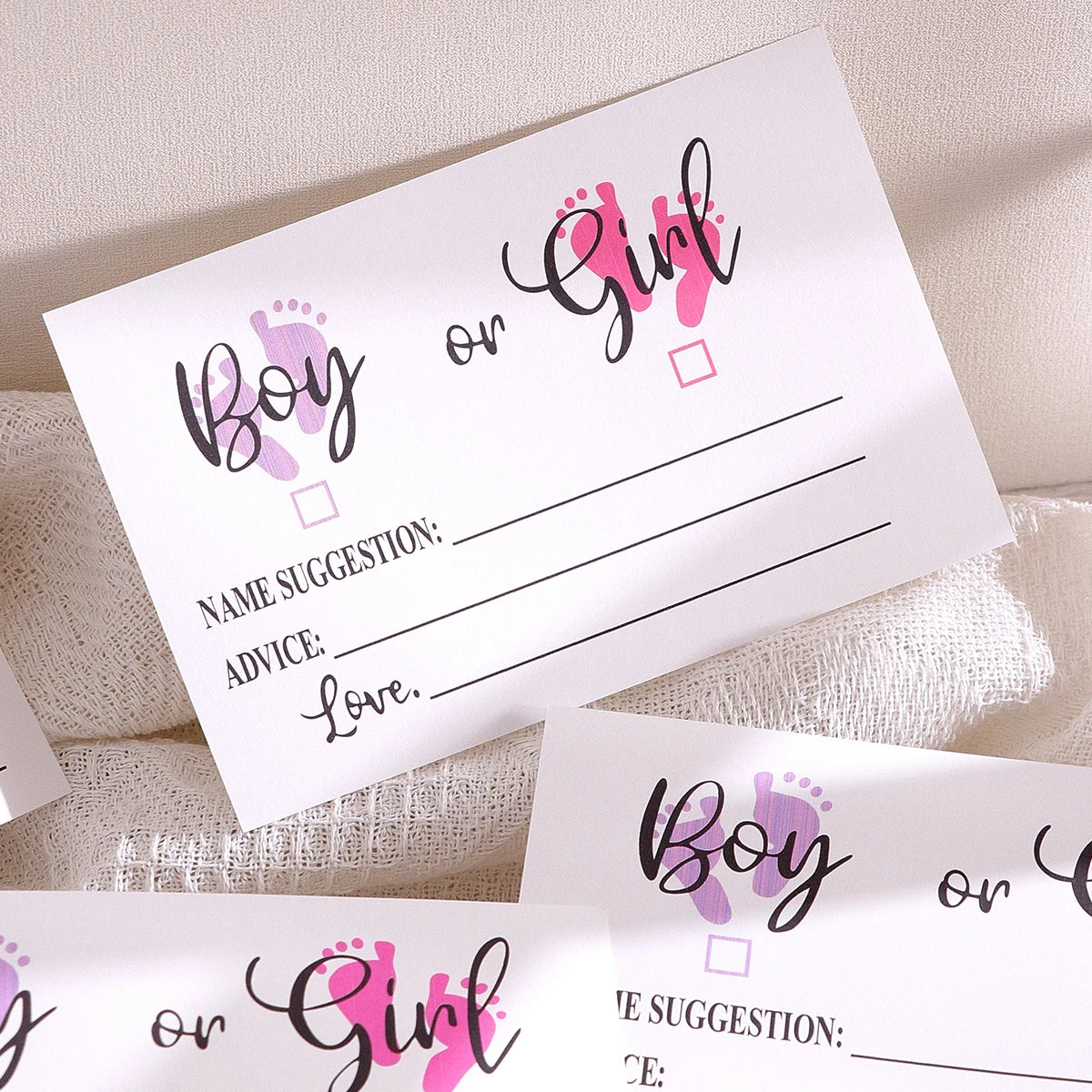 10 件 Gender Reveal Party Voting Cards, B Oy or g Irl Vote Gender Reveal Game Cards for Babyshower Party Supplies, Blue and Qme