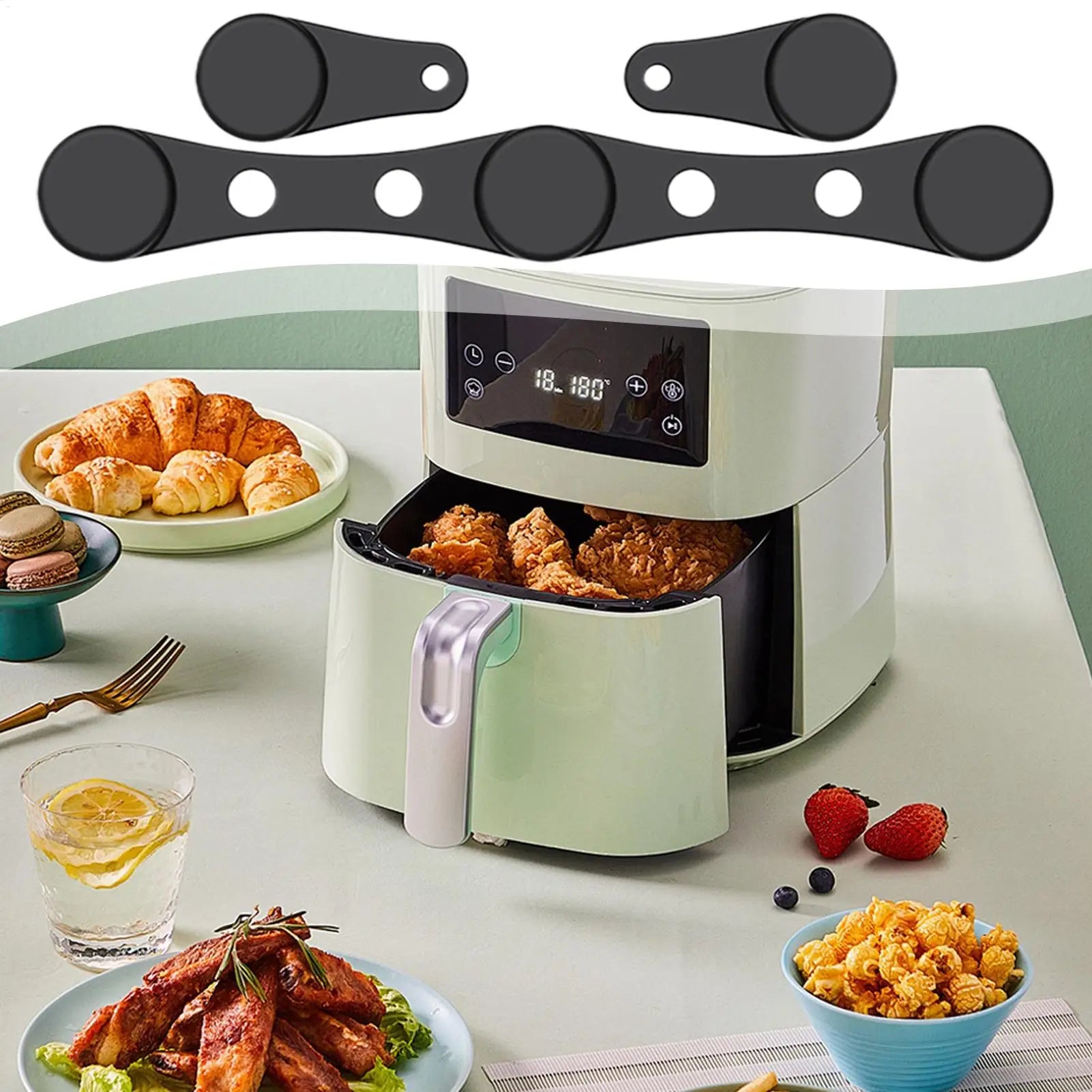 Air Fryer Magnets for Parchment Paper Air Fryer Parchment Paper Silicone Magnetic Buckle High-Temperature Resistant Airfryer Qme