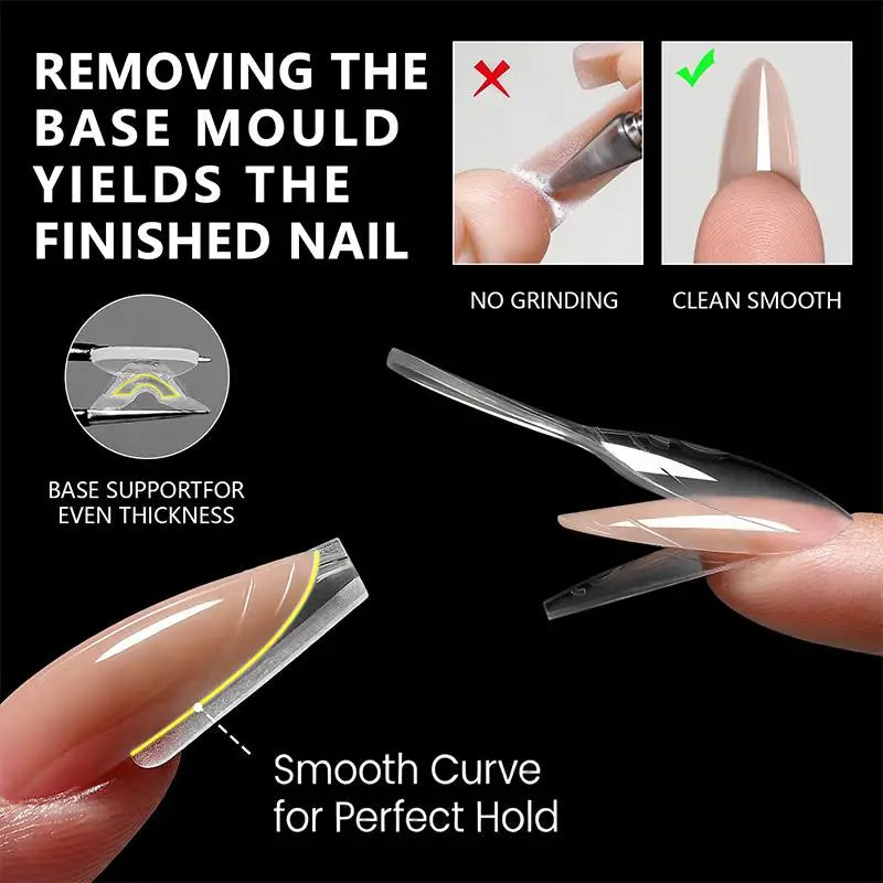 Coffin Nail Extension Forms Dual Mold Reusable DIY Acrylic Gel Qme