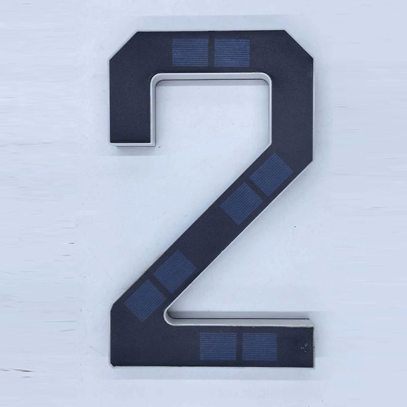 Light Sensor Solar House Number Lights Waterproof Modern LED Address Sign Outdoor Wall Decor For Home Yard Daily Use Qme 4.7 inch digit 2