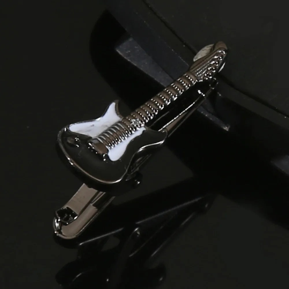Creative Instrument Guitar Tie Clip Punk Hip Hop Music Seriestie Pin Qme Black