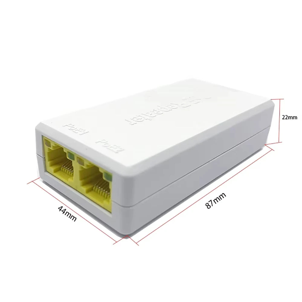 2pcs 1 To 2 Port 100Mbps POE Extender Network Switch Repeater IEEE802.3af/at Plug&Play for PoE Switch NVR IP Camera AP Qme