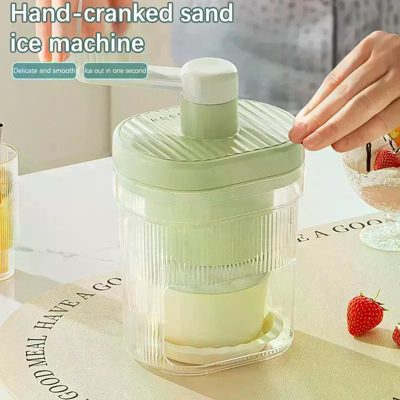 Shaved Ice Machine Small Manual Ice Crusher Home Hand-cranked Machine Making Smoothie Machine Practical Portable Ice Cream Tools Qme