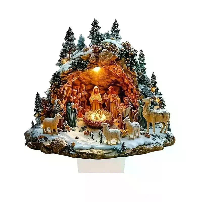 2D Elegant Acrylic Christmas Decoration Snowhouse & Reindeer Scene Home Office Ornaments Festive Warm Party Gift Photo Props Qme
