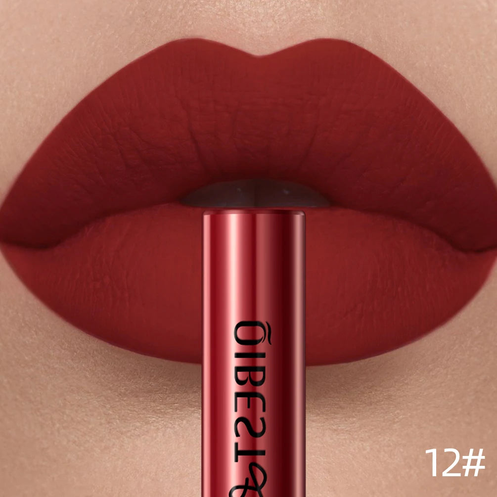 Matte Liquid Lipstick Waterproof Velvet Nude Sexy Red Lip Gloss Long Lasting Nonstick Lip Stain Makeup 24 Colors Hot Lipgloss Qme 12