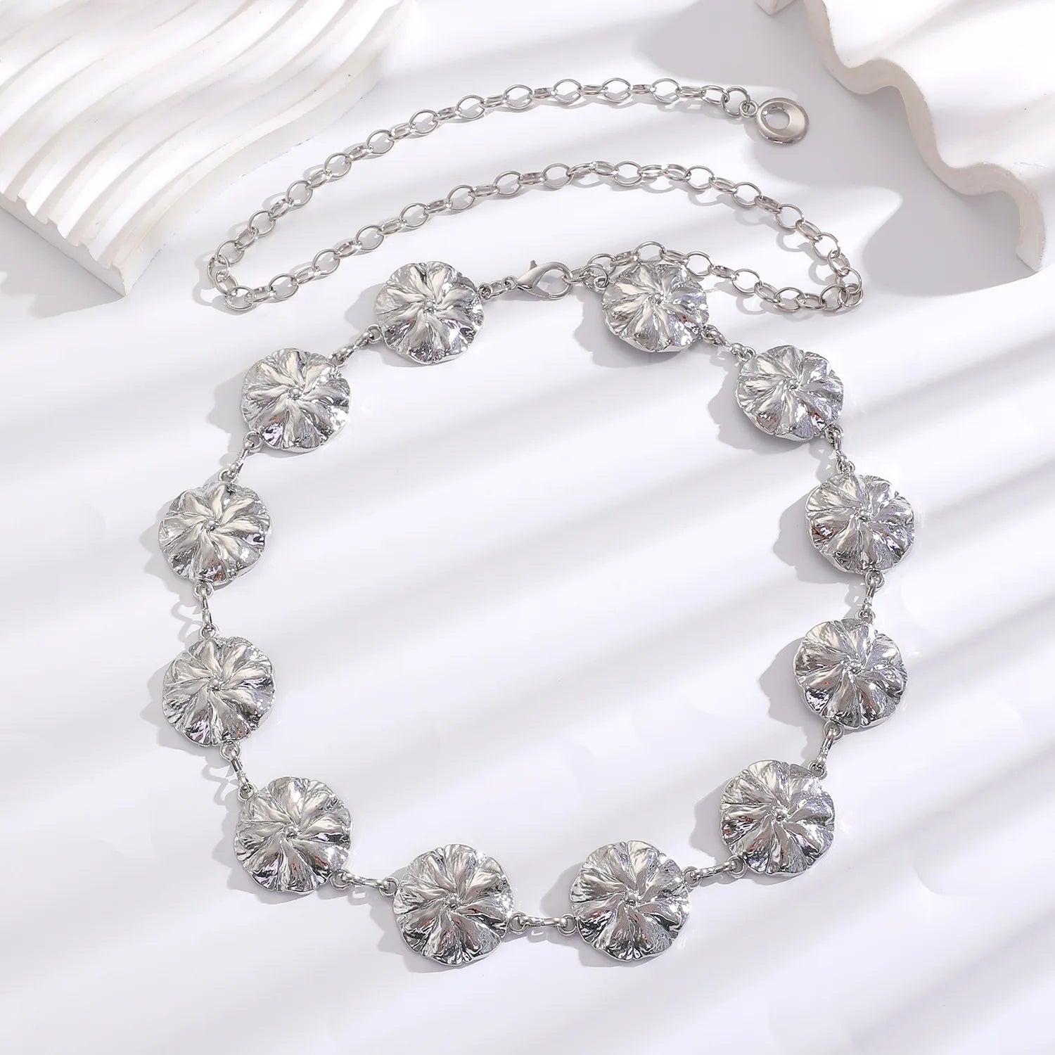 Women's Slim Decorative Waist Chain Silver Ethnic Tassel Belt Dresses