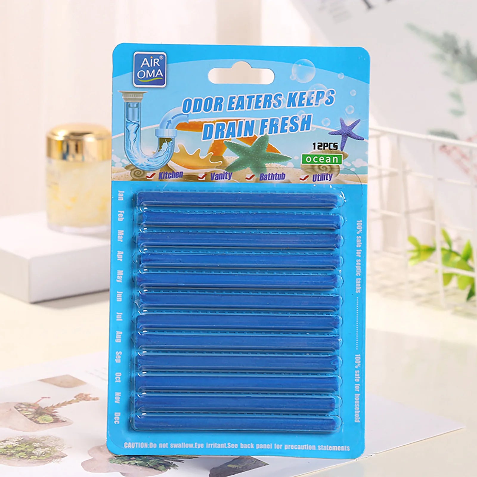 Pipe Cleaning Sticks Disposable Oil Decontamination Kitchen Toilet Bathtub Drains Cleaner Hair Dredging Bathroom Cleaning Tools Qme Blue