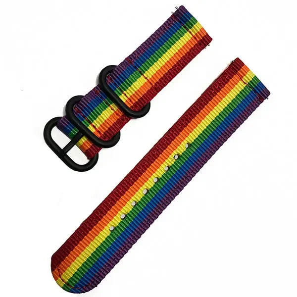 18mm 20mm 22mm 24mm Nylon Fabric Watch Bands Sport Strap For Samsung Galaxy Watch 3 Band Bands Amazfit GTR GTS Huawei GT2 Qme Rainbow 18mm