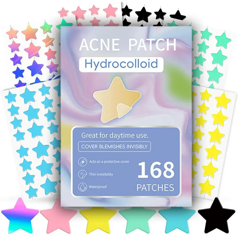 Colorful Star Pimple Patch Acne Colorful Invisible Acne Removal Skin Care Stickers Concealer Face Spot Beauty Makeup Tools Qme