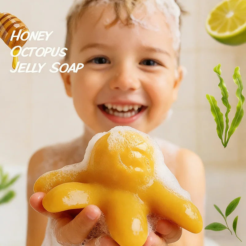 Mild Nourishing Handmade Jelly Soap Floral Fruity Scented Shower Gel Qme Yellow honey 190g