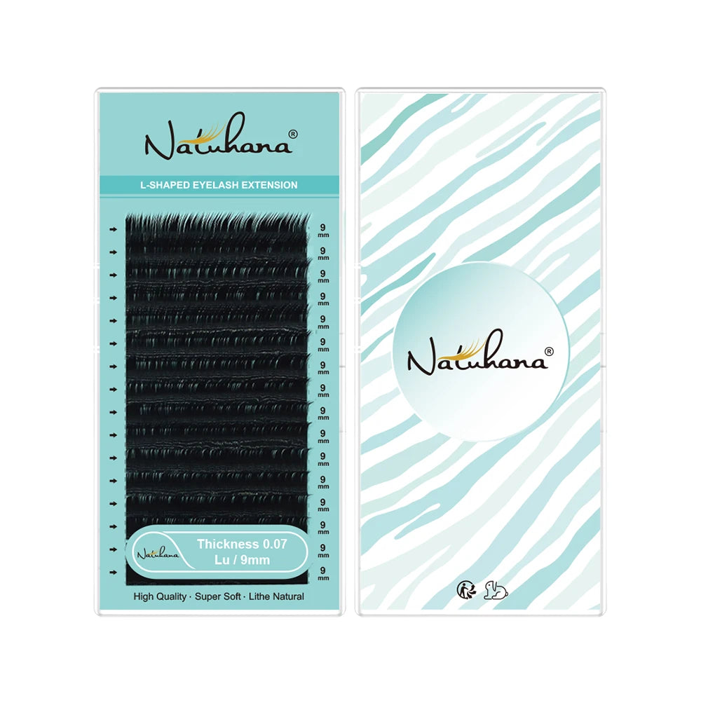 NATUHANA Mixed 8-15 Individual Lash Clusters Matte Black PBT False Qme