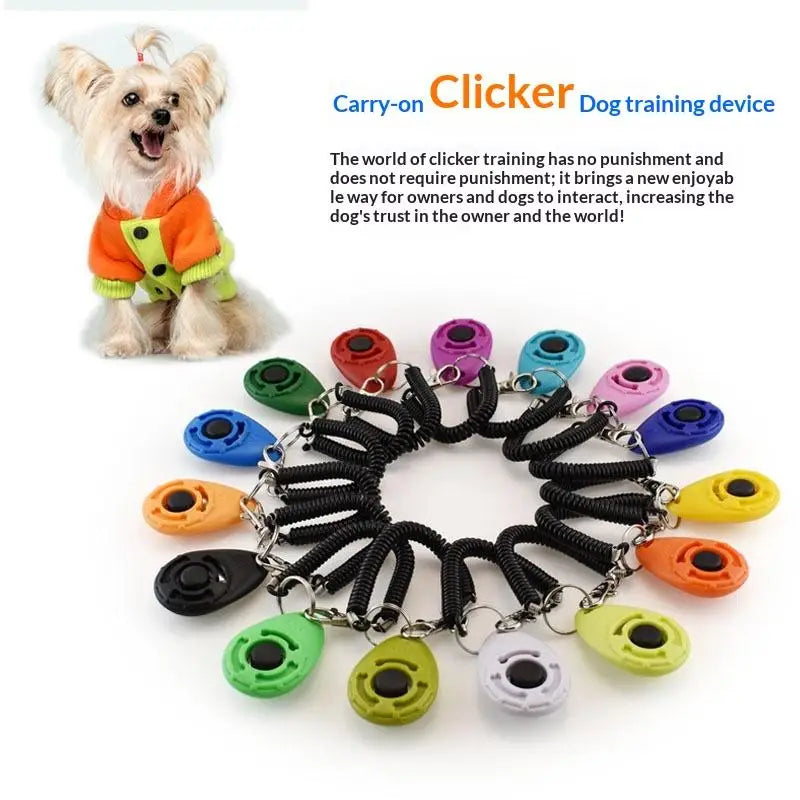 Key Chain Dog Training Clicker Aid Repeller Supplies Adjustable Wrist Qme