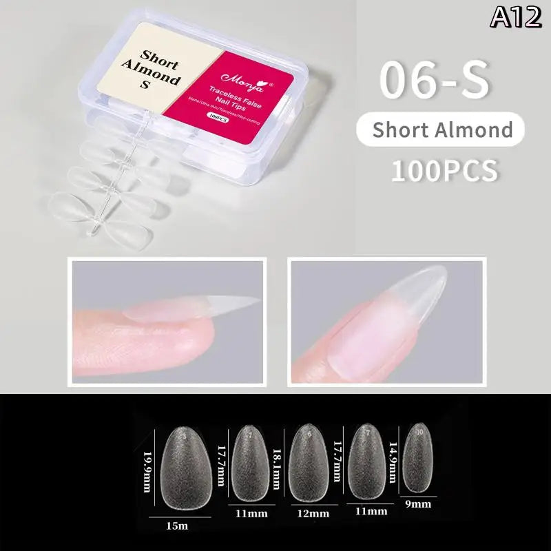 Box Thin Press-on Fake Nails DIY No Polishing Trace Easy Removal Nail Qme A12