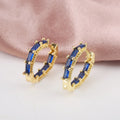 Colorful Square Cubic Zirconia Hip Hop Drop Earrings Luxury for Women Girls Party Wedding Crystal Jewelry Gift dropshipping Qme Blue