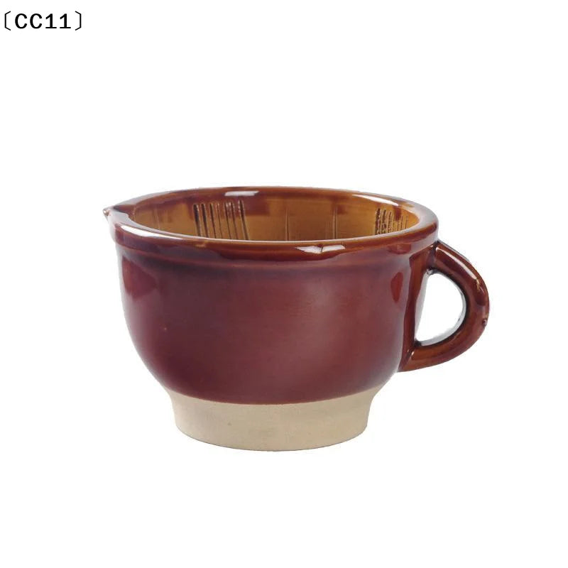 Ceramic Mortar Pestle Natural Wood Non Slip Base Perfect Kitchen Qme