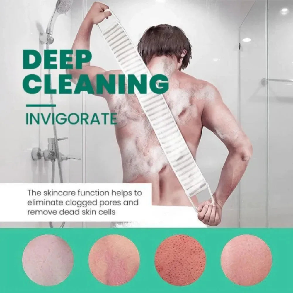 Shower Exfoliating Back Scrubber Bath Belt Towel Ball Glove Deep Mud Qme
